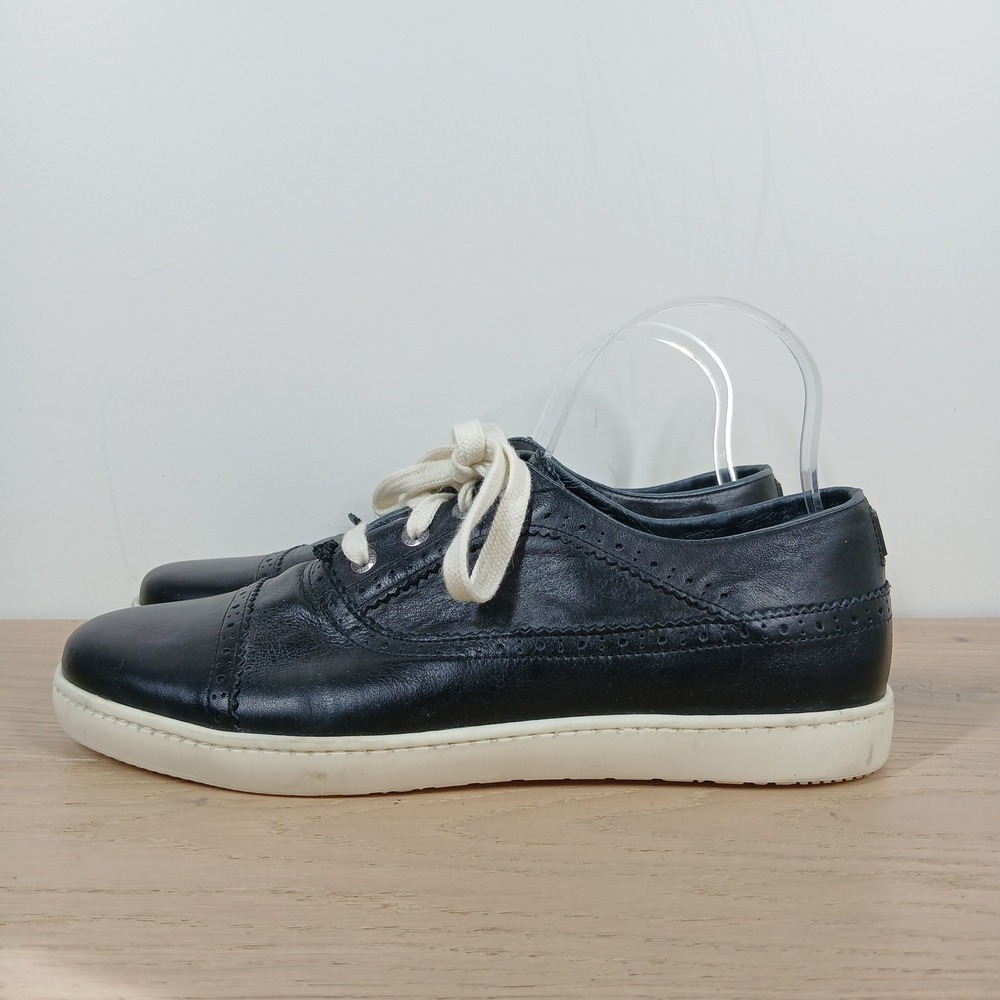 CR7 Cristiano Ronaldo Sneakers Women 10.5 Black Leather Lace Up Casual